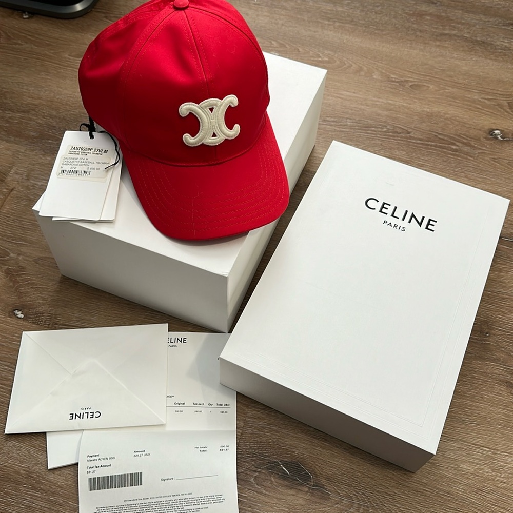 NWT 🏷️ CELINE TRIOMPHE BASEBALL CAP IN COTTON